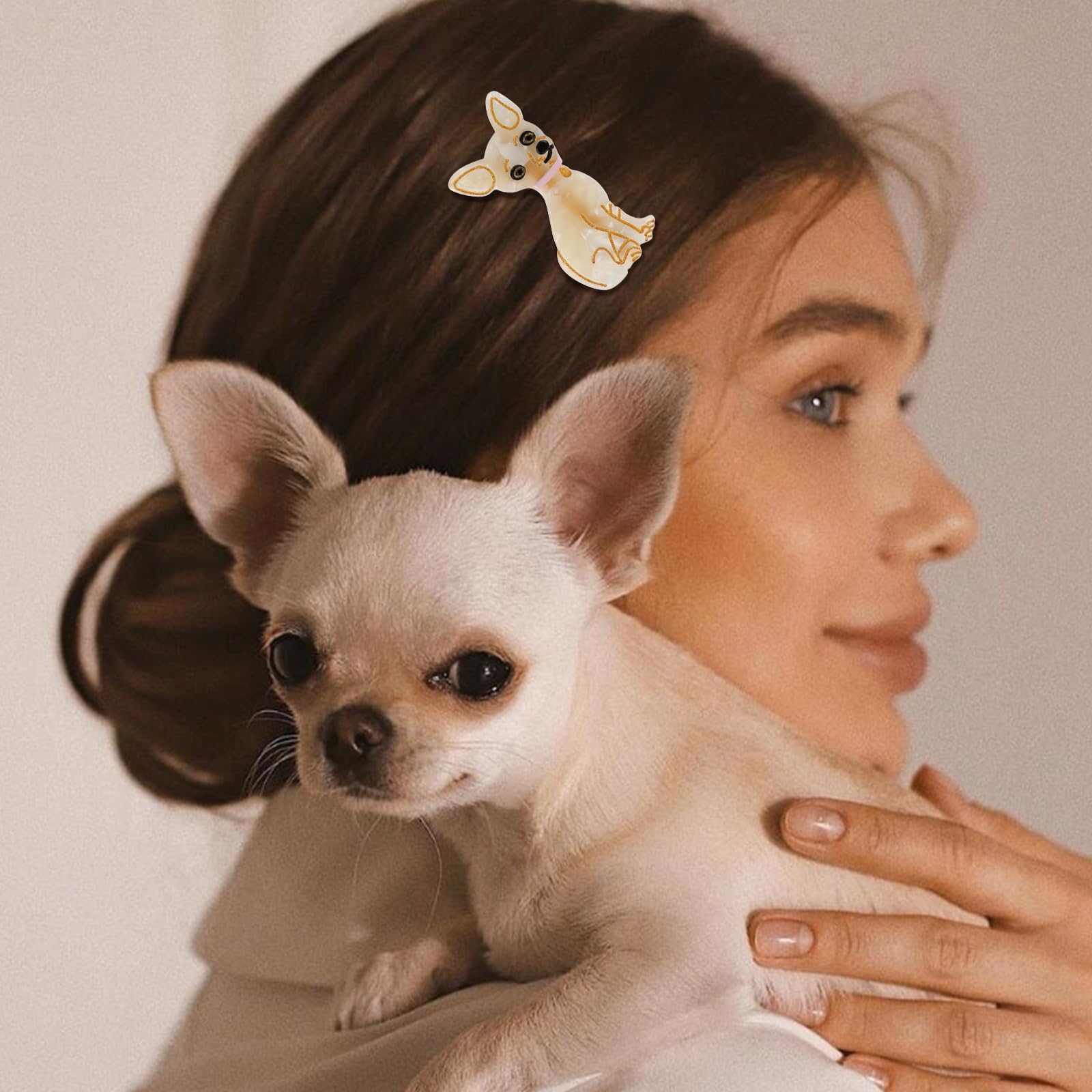 Amazon.co.jp: Hapdoo 犬用ヘアクリップ2個 かわいいチワワヘア