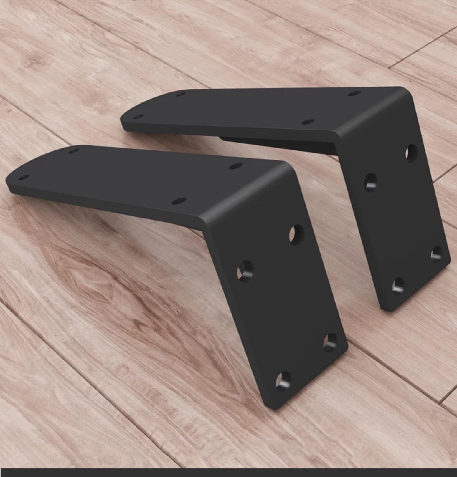 2 Piezas Escuadras para Estanterias de Alta Resistencia,Escuadras Metalicas Soportes para Estantes Pesados de Pared,Soportes para Estanterías Flotantes,Con Tornillos (60cm x 25cm,Negro)