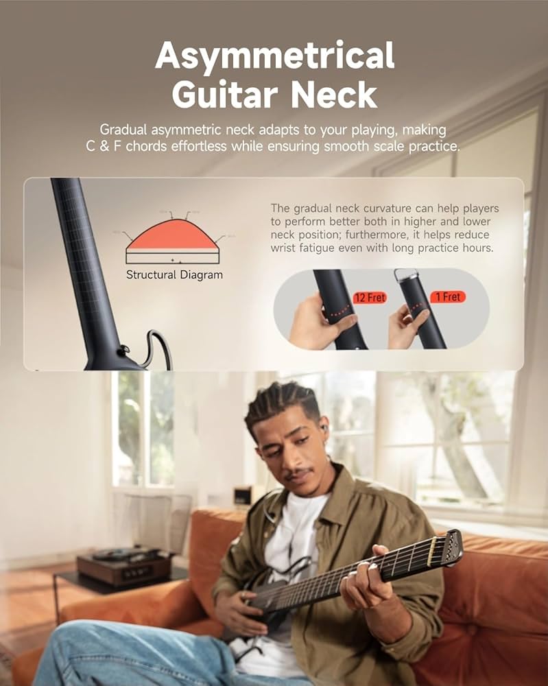 Donner HUSH-I Guitar For Travel - Portable Ultra-Light and