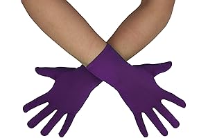 Stretchy Purple Spandex Gloves for Costume Parties