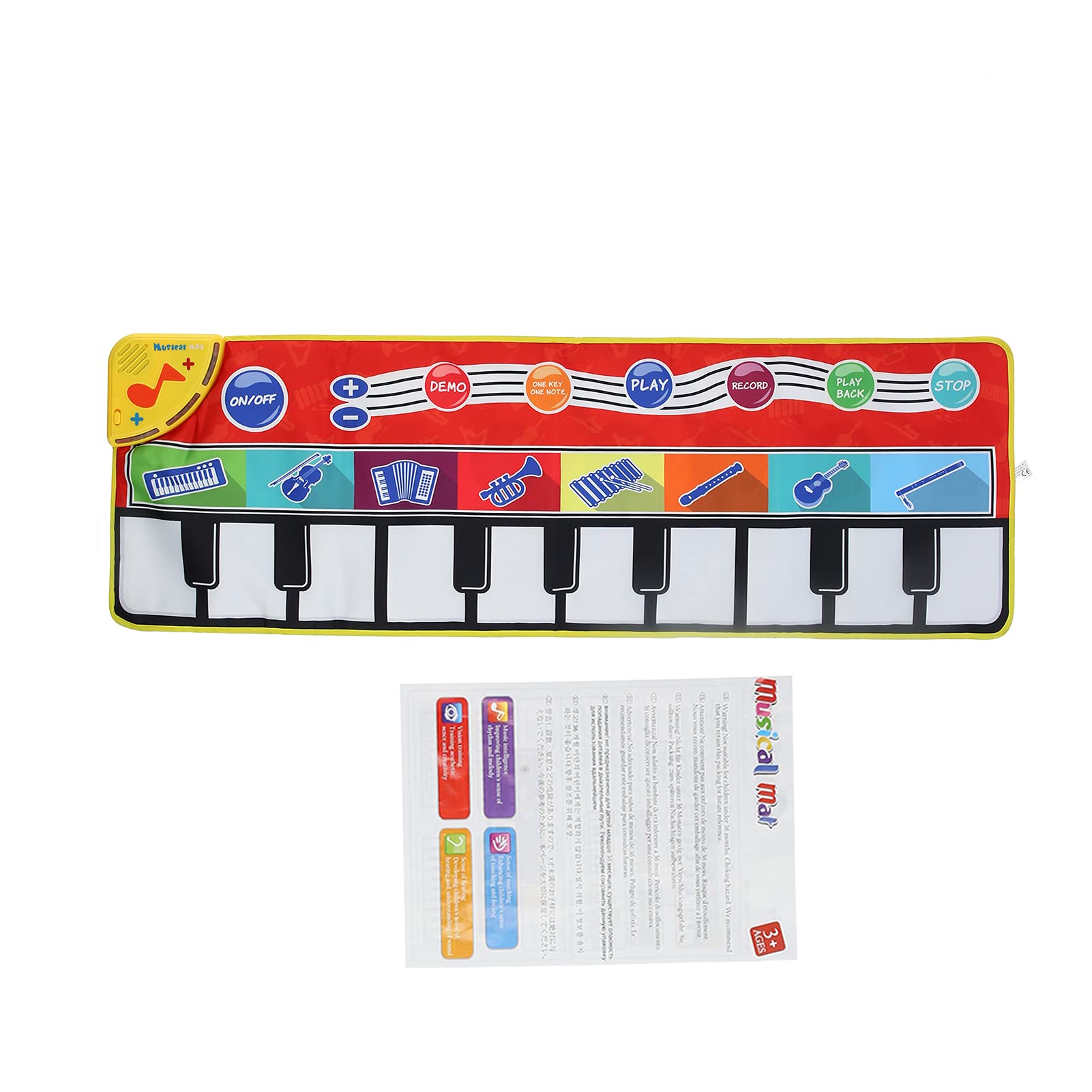 Zerodis Children Musical Keyboard Piano Mat, Electronic Music Play Blanket Dance Floor Mat Early Learning Education Toys for Toddler Boys Girls(110×36cm)