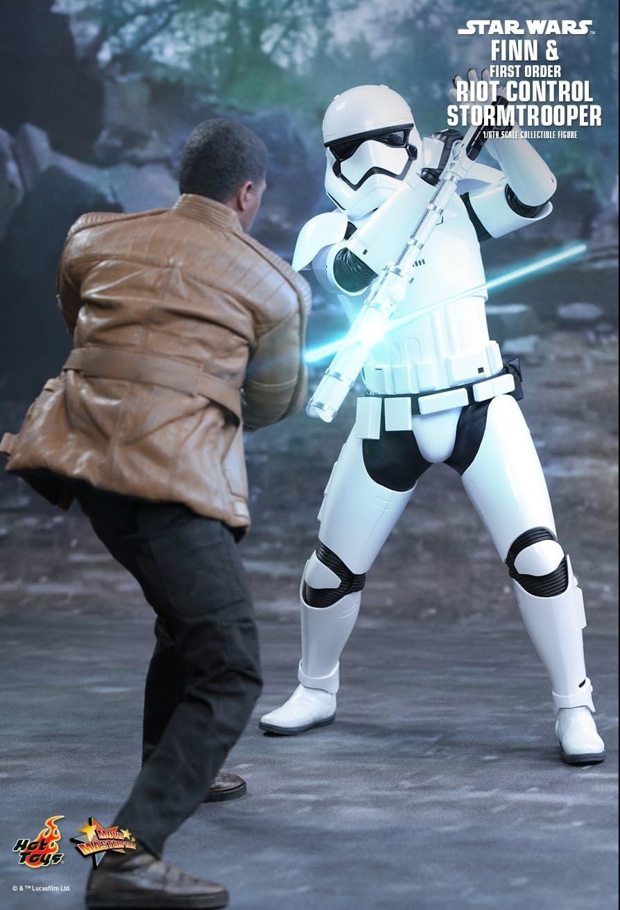 Star Wars The Force Awakens Finn and First Order Riot Control Stormtrooper 1/6 Collectible Figure (Hot Toys)