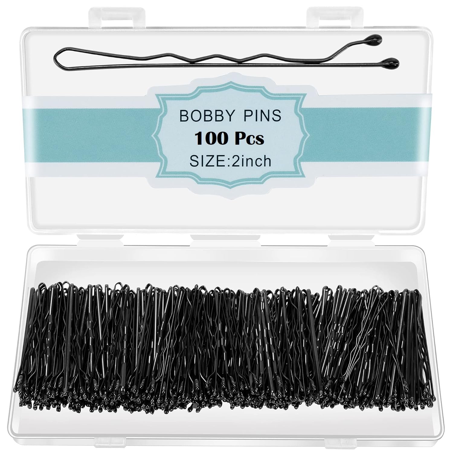 Red Dot Gift® Bobby Pins 100 PCS Hair Bobby Pins for Women, for Thick Hair Thin hair and All Hair Types, with Case. (Black)