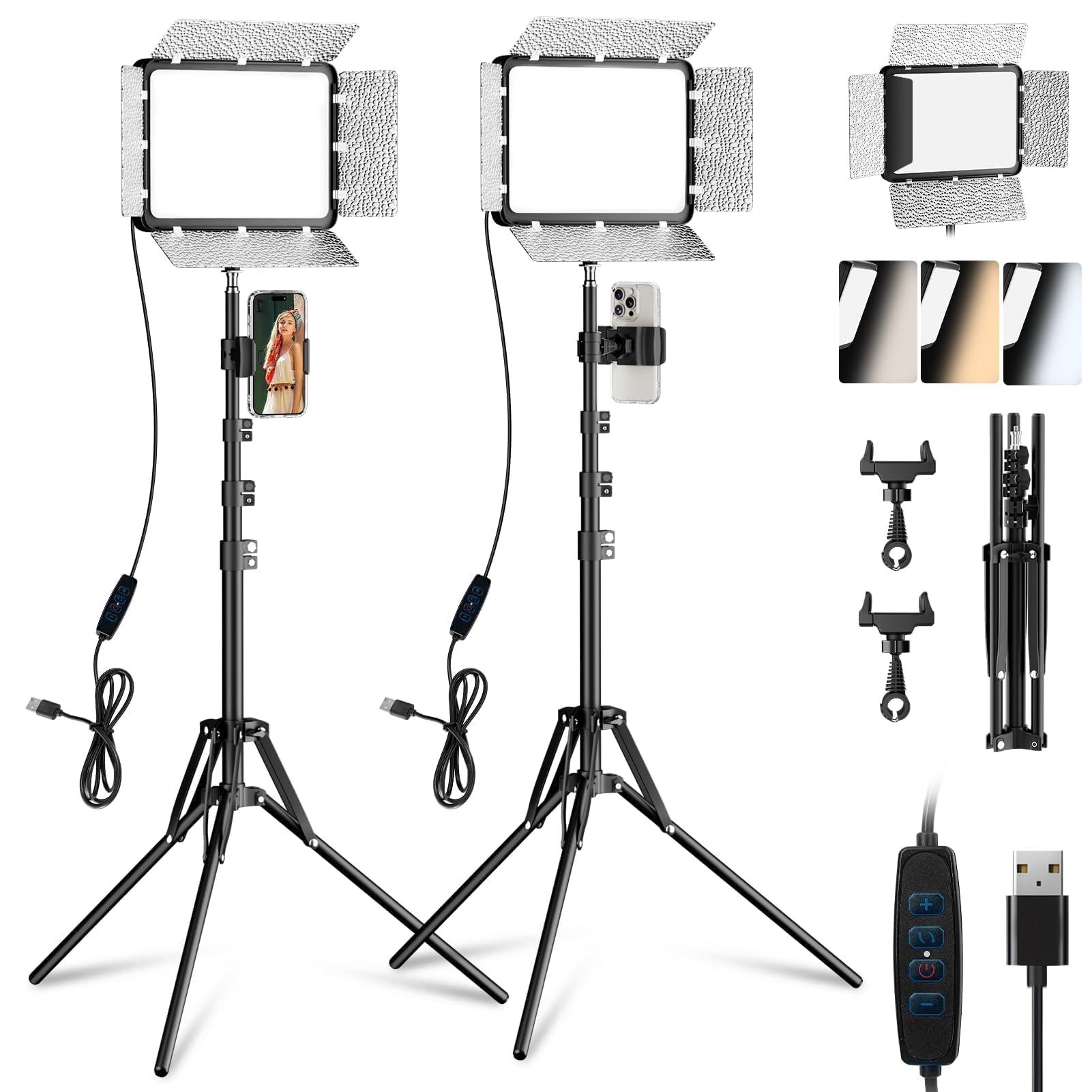 EMART 2-Pack LED Video Light Kit
