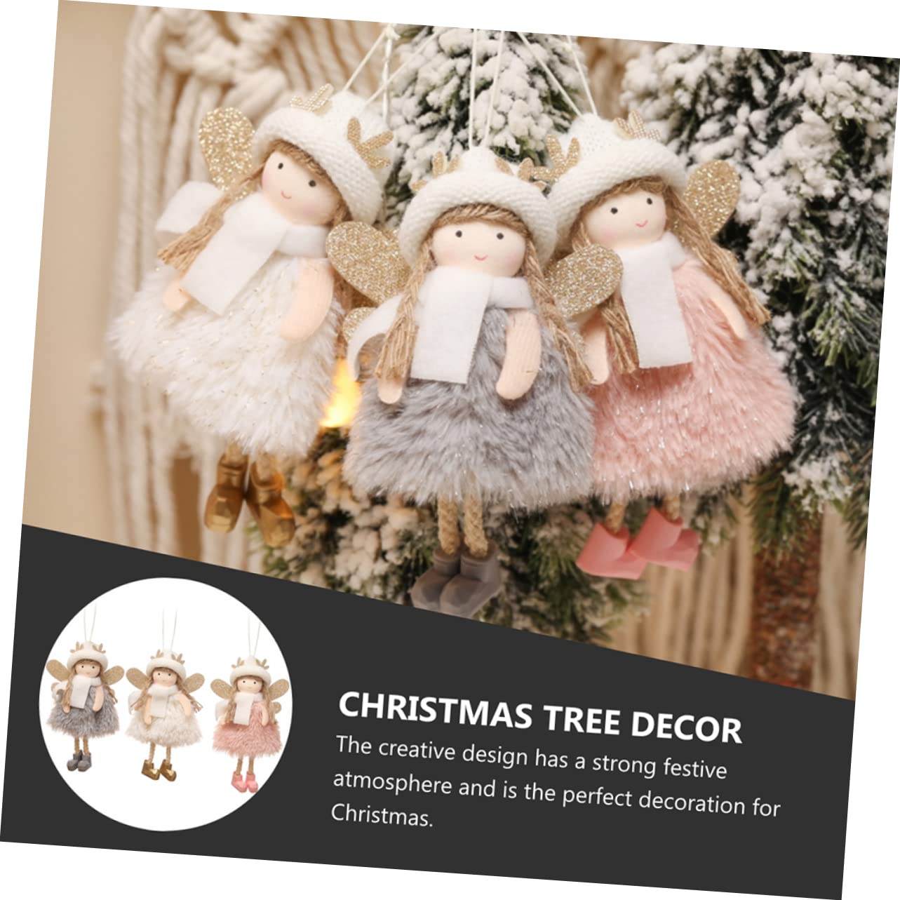 NOLITOY 9piezas Adornos Navideños Colgantes De Ángel De para Decoración De Árbol De Navidad Accesorios Festivos Diseño Encantador