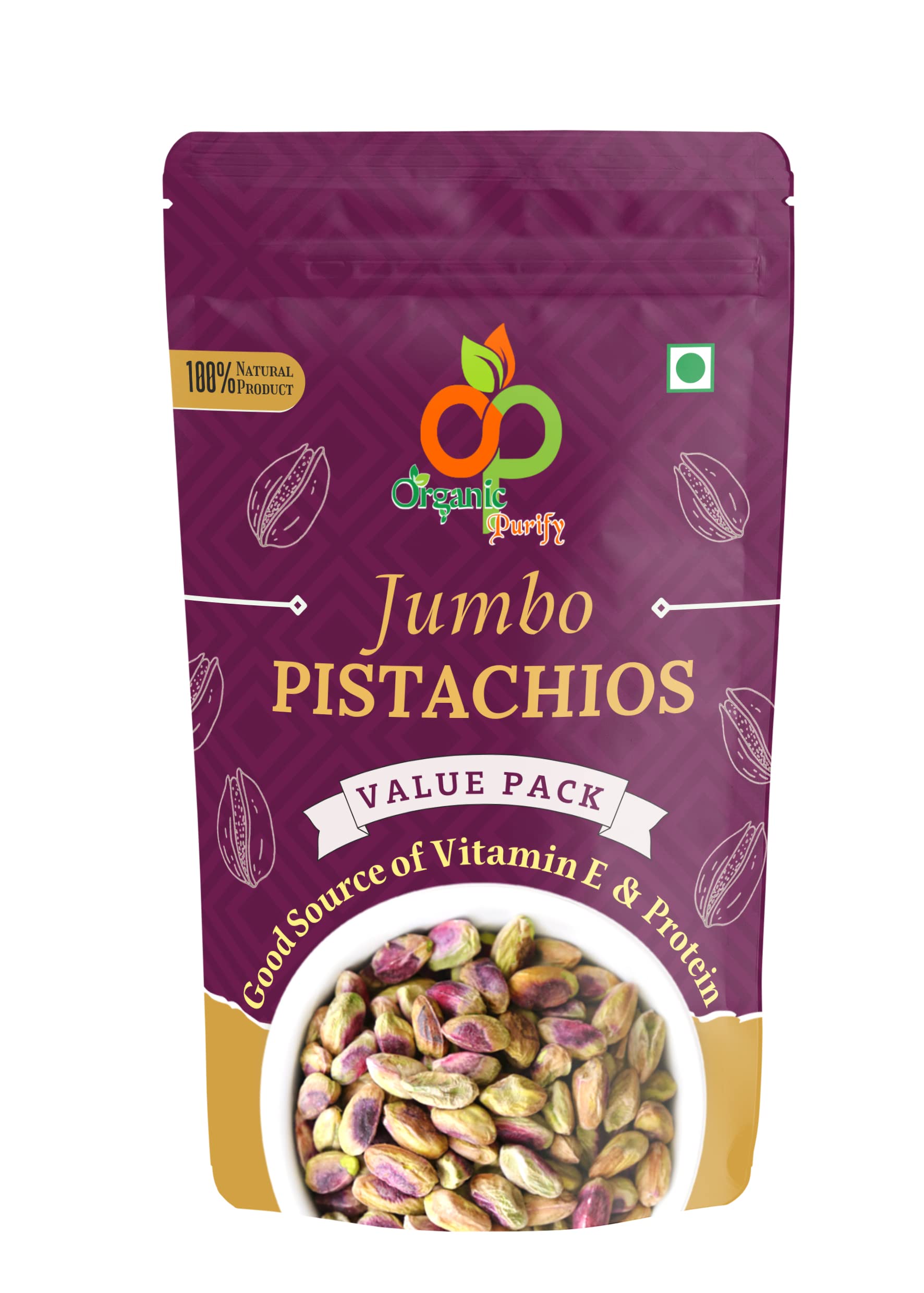 Organic Purify Pistachios Kernels Shell, 250GM [Unsalted & Jumbo Sized] DRY FRUITS (B08YXL2158) Amazon Price History, Amazon Price Tracker