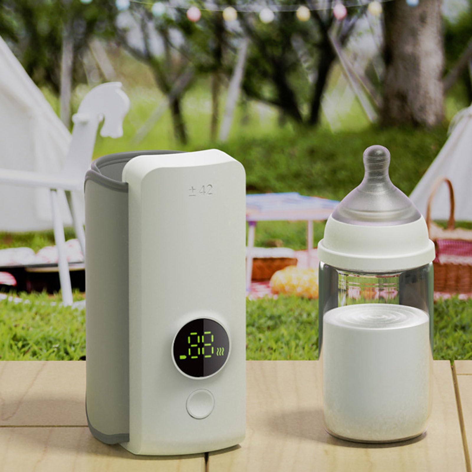 Calientabiberones Portátil, Calentador de Leche Portátil Universal de Temperatura Constante Recargable por USB, Calentador nocturno automático de leche materna para casa y viajes