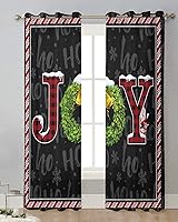 Vista 2 de Cortinas traslúcidas de Navidad de 63 pulgadas de largo, juego de 2 paneles de cortinas para cocina, dormitorio, sala de estar, pasillo, puerta