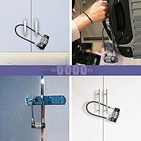 Vista 7 de Cerradura de combinación de grillete largo, 4 dígitos resistente a la intemperie con mango para puerta de gabinete al aire libre, cerradura de mano