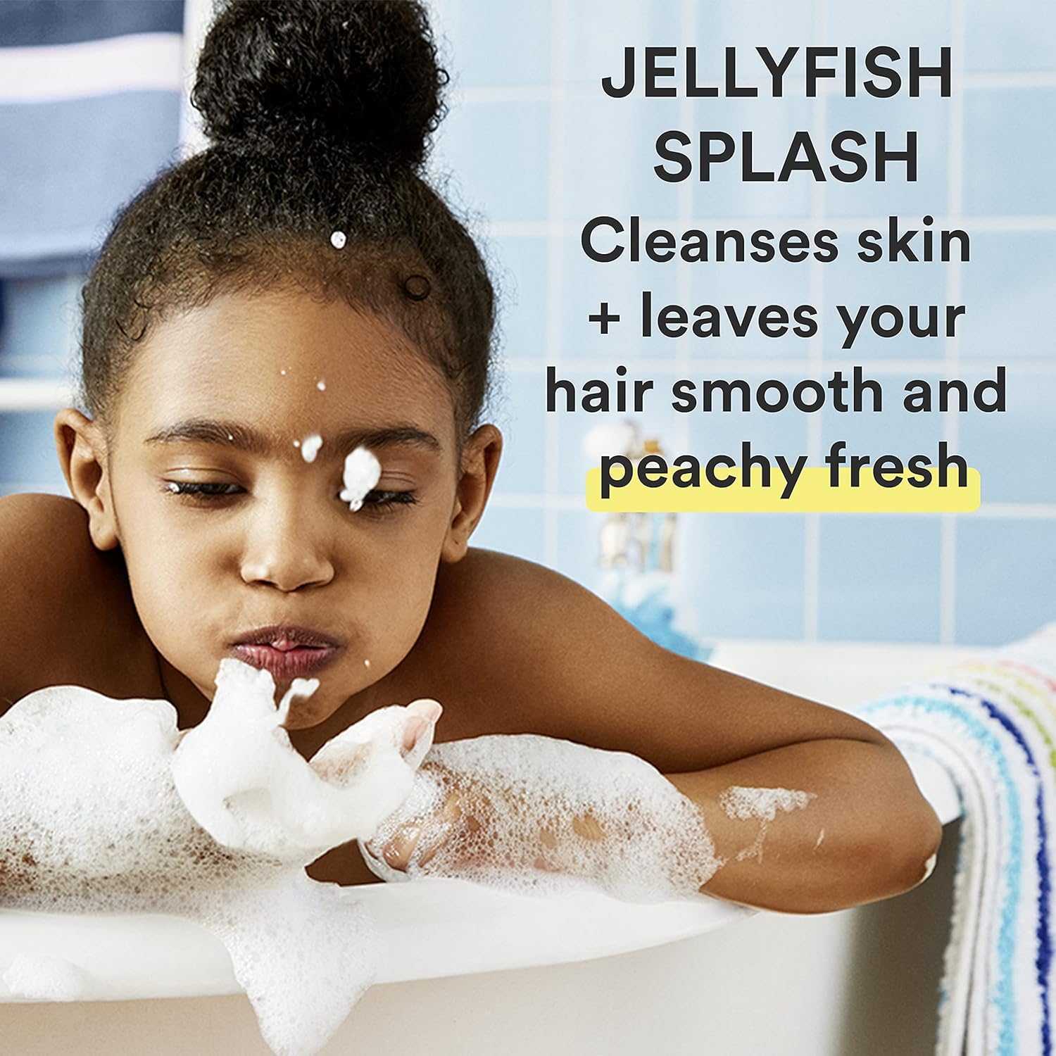 Suave 3-in-1 Shampoo and Body Wash for Kids, Nickelodeon JellyFish Splash Dermatologist Tested and Tear-Free, Strawberry Yellow, 828ml 1