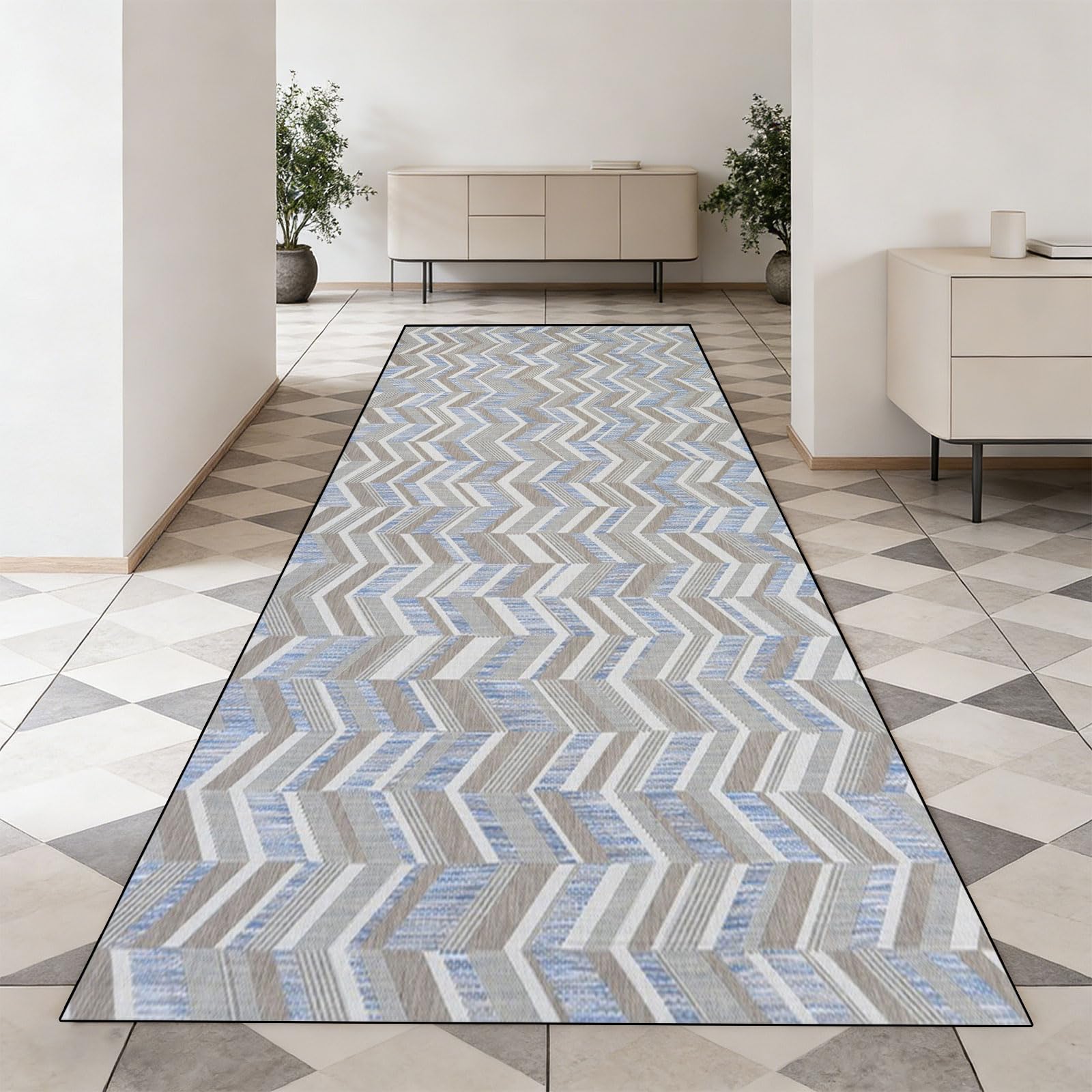 Tapis de cuisine antidérapant 60 x 560 cm lavable et tapis de piste moderne long