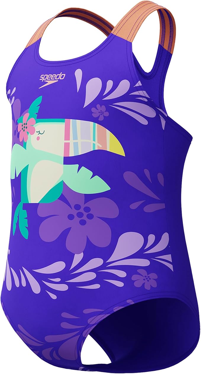 Speedo Girls' Swimsuit Infant to Big Kid UPF 50+ Learn to Swim