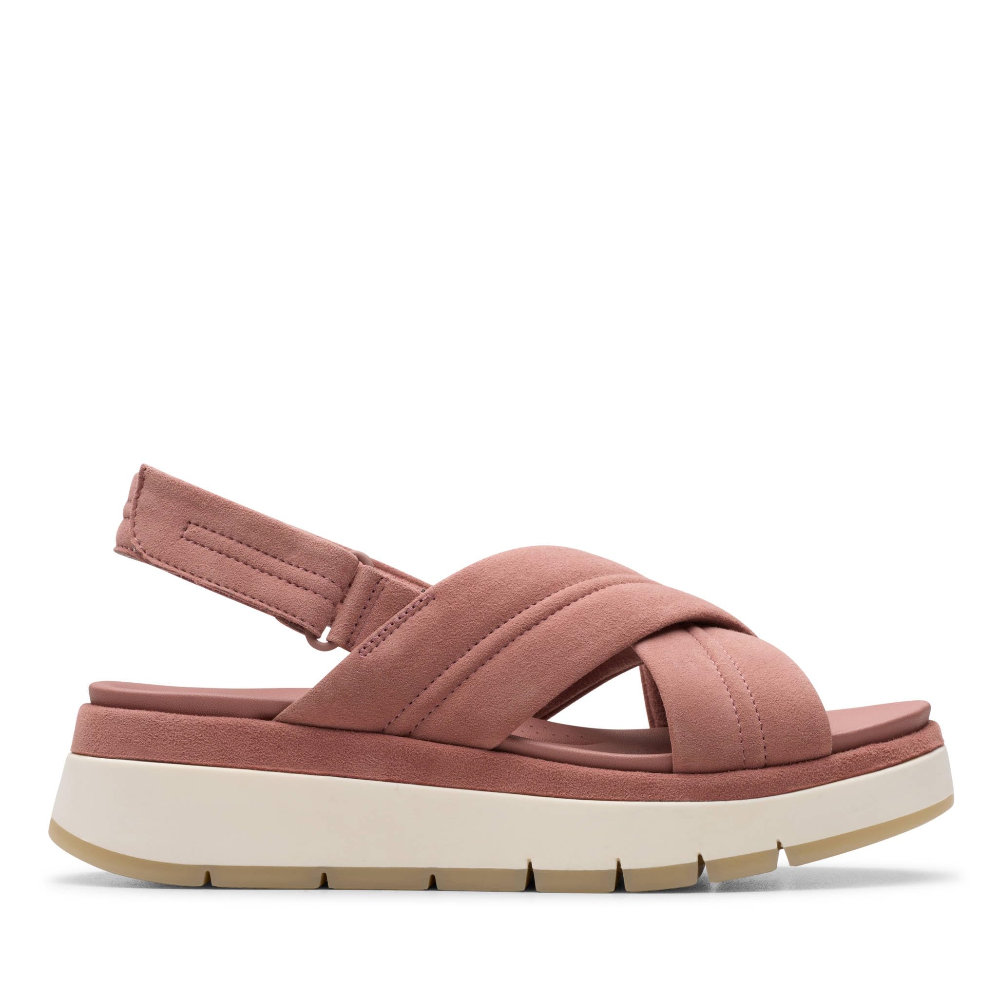 Clarks Women's Tuscan Cross Sandal, Mauve Suede, 7.5 UK