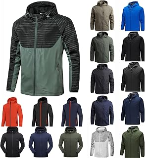VJGOAL Men's Casual Detachable Hooded Long Sleeve Zipper Thin Coat Fall Winter Jacket with Pocket Plus Size Outdoor Hooded Coat Hiking Outdoor Windbreaker