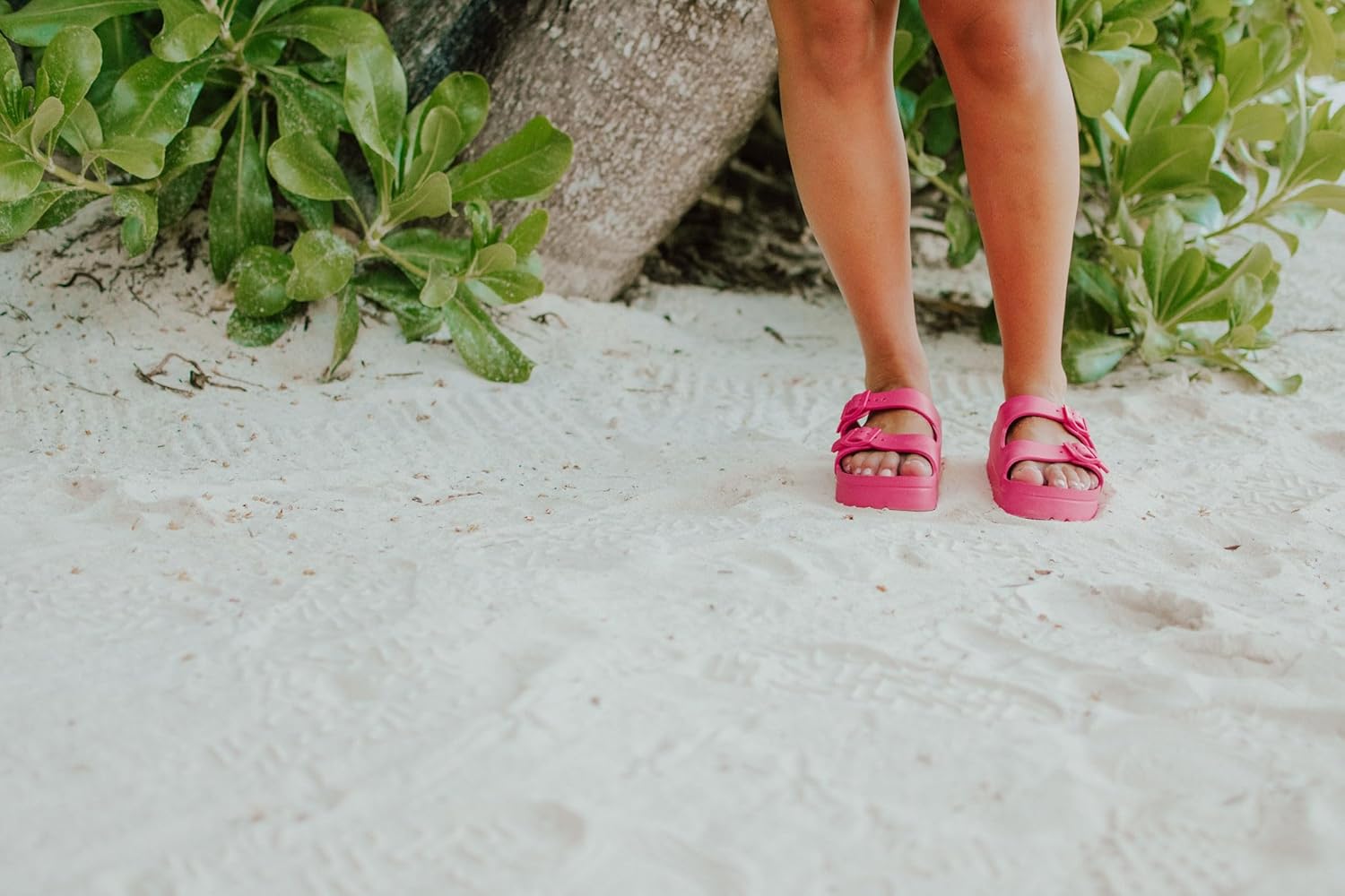 HAPPYO Maui Women's Platform Sandals, Adjustable Buckle Flat Sandals with Arch Support, EVA Foam Slides with Thick Soles Extra Cushion - Image 2