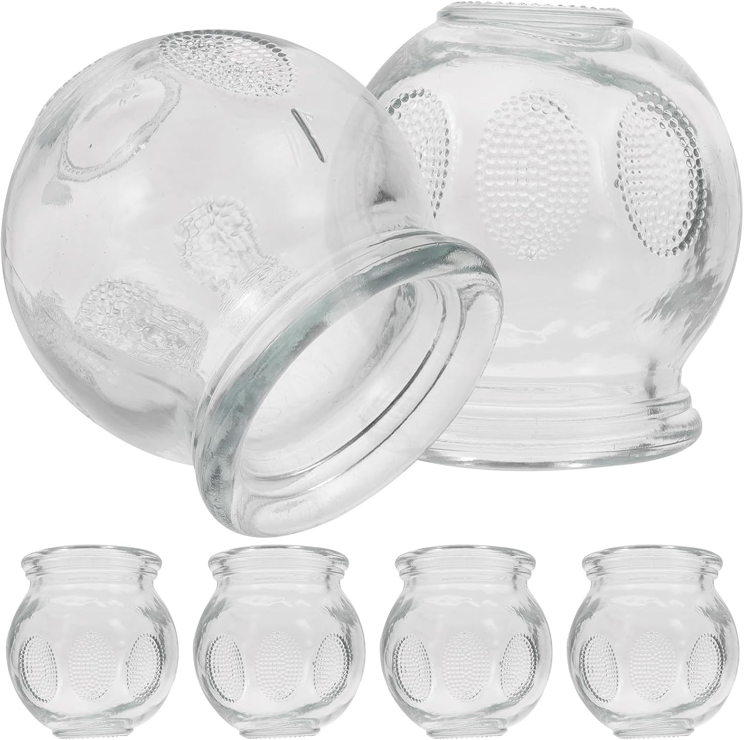 MAGICLULU Fire Cupping Therapy Set 6 Pcs Thickened Glass Cups for Home Use Massage and Acupuncture Pain Relief