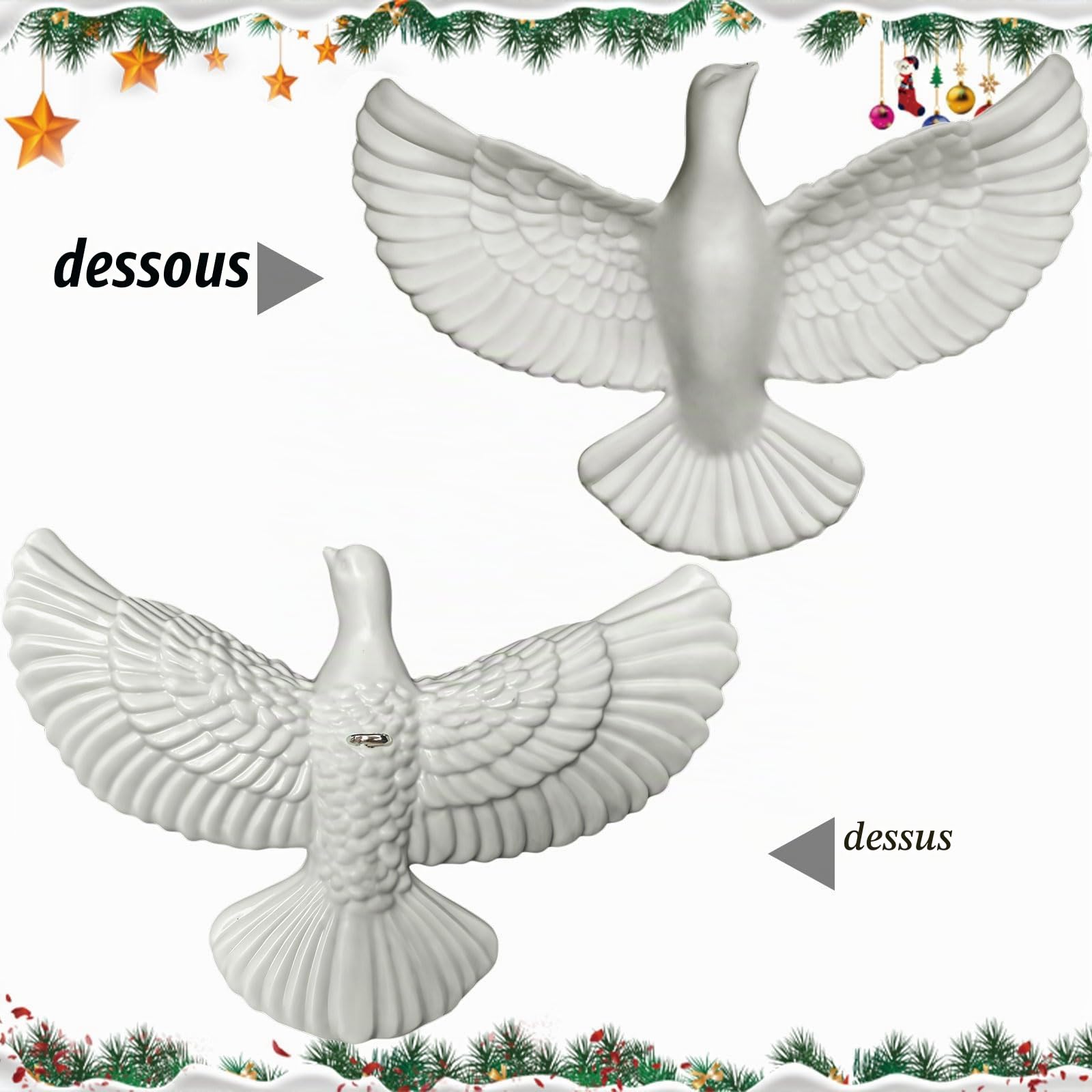 2 Pièces Friendship Christmas Ornament Turtle Dove Friendship Dove Ornament for Best Friend Christmas White Dove Decoration Symbol Christmas