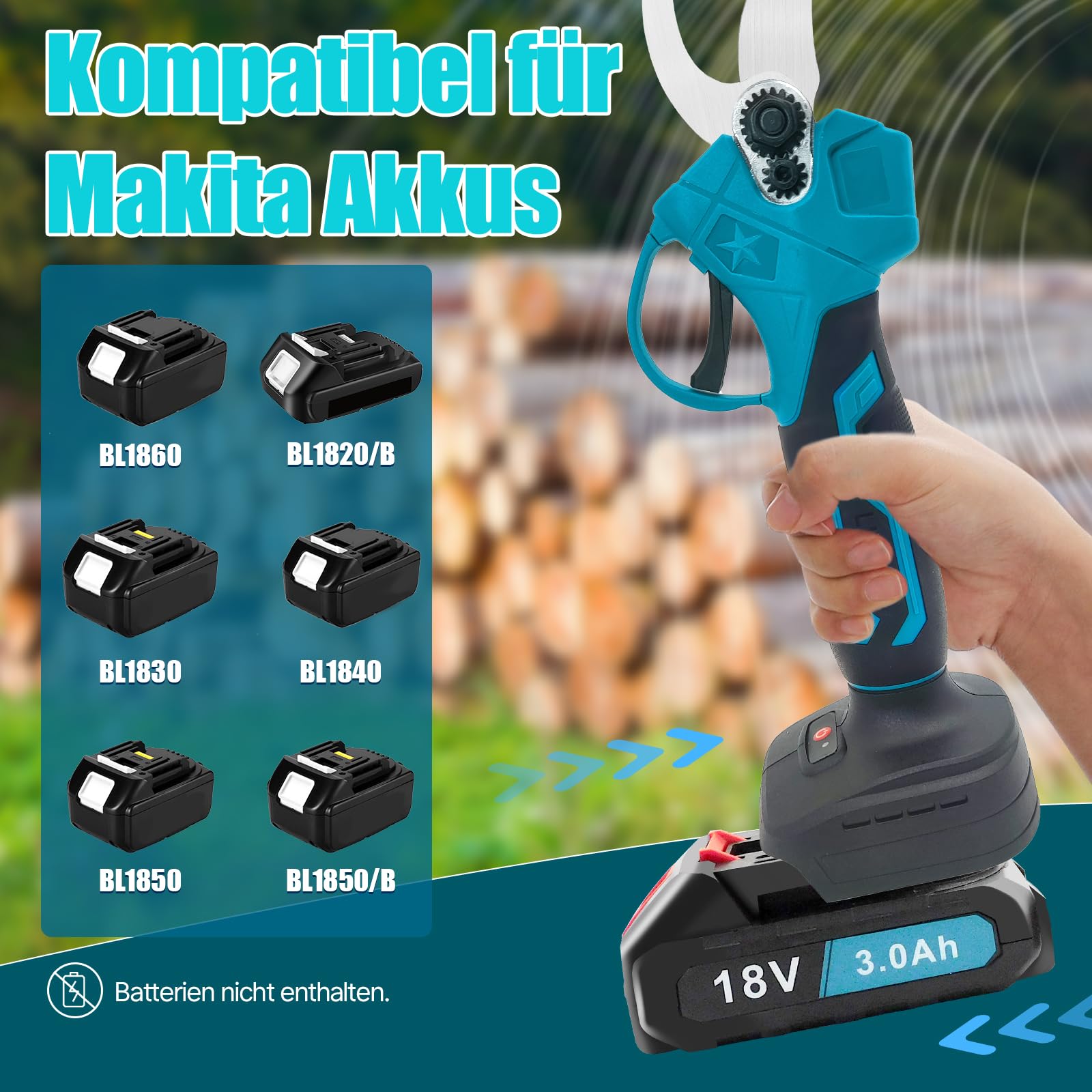 Akku Astschere Mit Teleskopstange - 2x2.0Ah, LCD Display, Bis 4,5m Reichweite