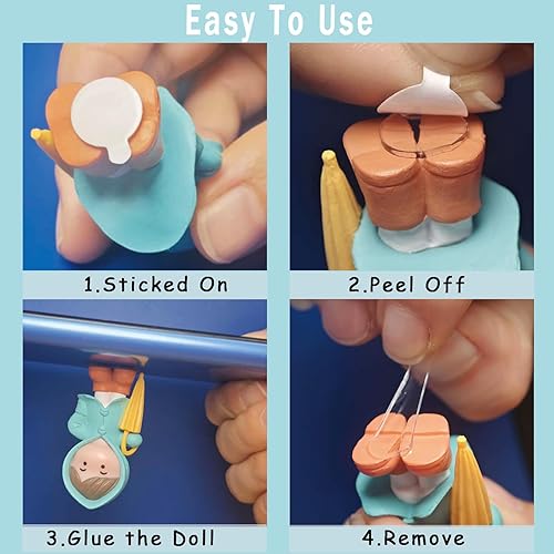 Miniatura 6 de Puntos de Pegamento Adhesivo Fáciles de Despegar, Masilla Transparente para Museo, Gel Adhesivo de Doble Cara, Pegamento Adhesivo para Montaje para