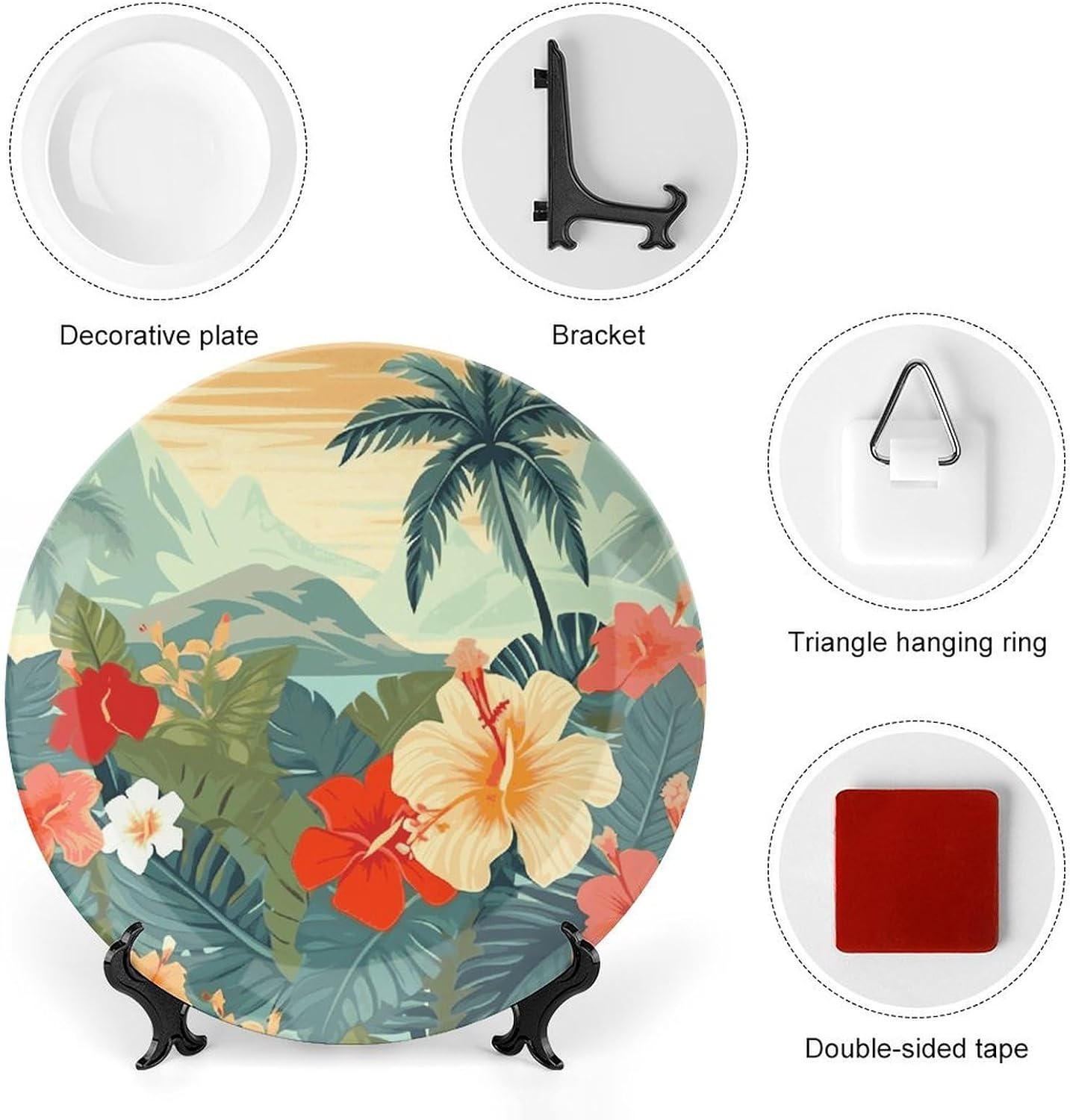 Summer Hawaiian Bone China Decorative Plate Ceramic Plates image 3