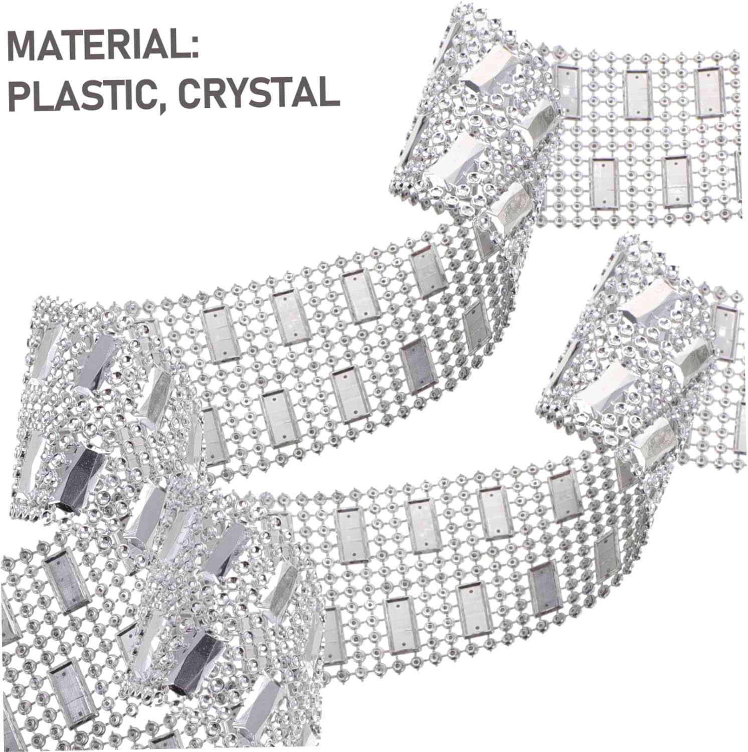 1 Roll Rhinestone Ribbon Roll Row Diamond Decorative Materials Craft Trim Decorative Trim Cuttable Accessory Wedding Rhinestone for Creative Crafts