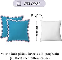 Vista 6 de Folkulture Fundas de almohada para sofá, almohadas decorativas de 18 x 18 pulgadas para sala de estar, 100% algodón, fundas de almohada bohemias