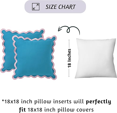 Miniatura 5 de Folkulture Fundas de almohada  (18 x 18) Juego de 2 fundas de almohada festoneadas  Fundas de almohada decorativas  Almohadas decorativas o almohada