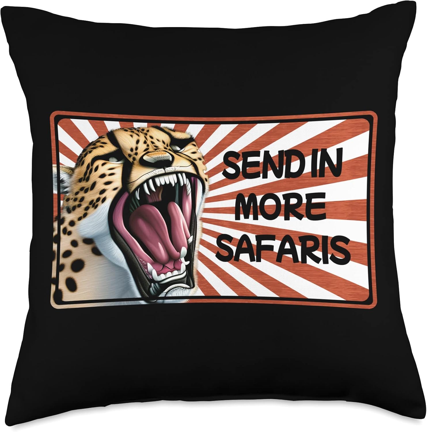 Cheetah Safari Funny Throw Pillow
