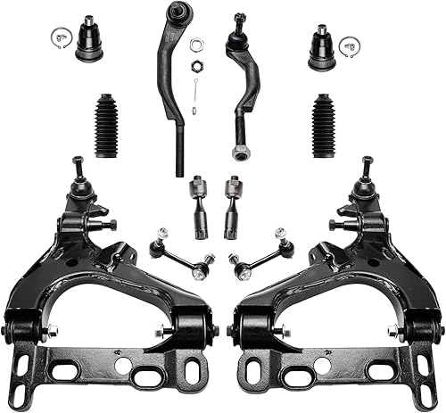 Miniatura 604 de Detroit Axle - Kit de extremo delantero de 14 piezas para Hyundai Tucson 2005-2009 Kia Sportage 2005-2010 2 brazos de control inferiores, 2 rótulas
