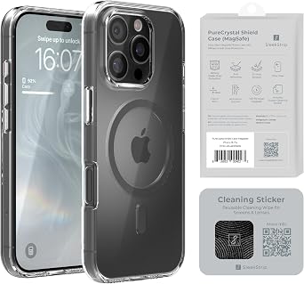 SleekStrip UltraClear Magnetic Case for iPhone 16 Pro Military Grade Drop Protection Anti Yellow for MagSafe Best Protective Phone Cases with Magnet for i Phone Case Magnetic for iPhone Case Clear