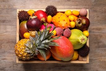 Mixed Exotic Fruit Box, Assorted Seasonal Varieties. Medium 18-24 different fruits