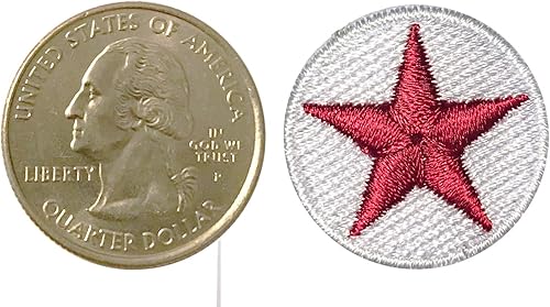 Miniatura 2 de Red Star Parches termoadhesivos para planchar, paquete de 10 parches bordados de estrella de recompensa de 1 pulgada para programas deportivos