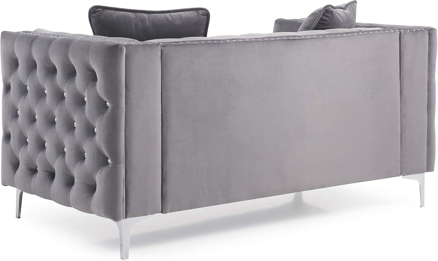 Glory Furniture Paige Loveseat, Gray. Living Room Furniture 30" H x 63" W x 34" D