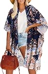 ADOREJOY Womens Kimono Cardigan Summer Beach Swimsuit Cover Up Open Front Casual Tops 2026