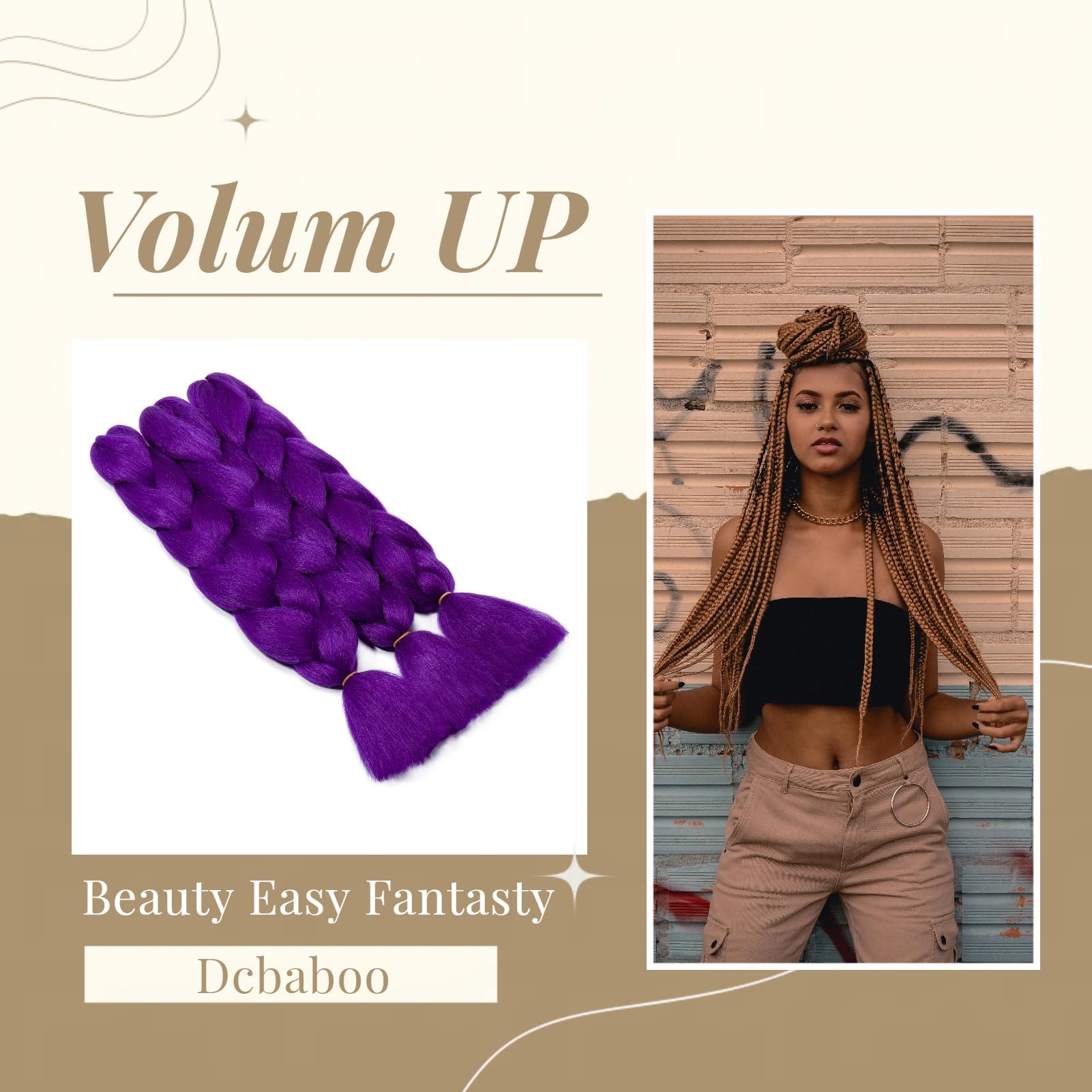 Dcbaboo Jumbo Braiding Hair Extensions 3packs 24inch Synthetic Hair Kanekalon Ombre Braids Afro Crochet Braids Twist Hair Extensions 300g - Image 3