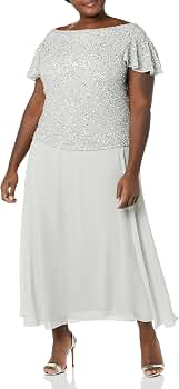 Plus Size Long Beaded Cowl Neck Dress – Handmade, Special Occasion, 60'' Length