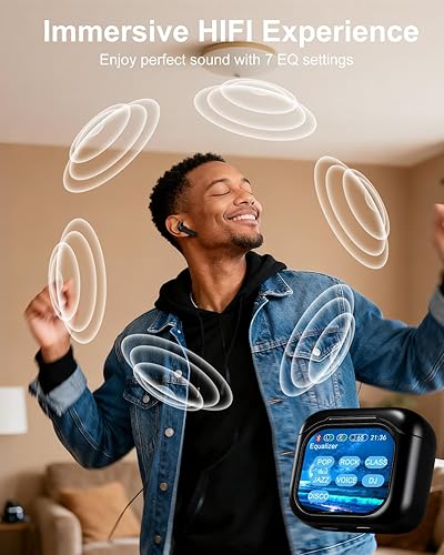 Miniatura 6 de Auriculares inteligentes con pantalla táctil, auriculares de pantalla táctil, auriculares inalámbricos Bluetooth 5.4, auriculares táctiles con