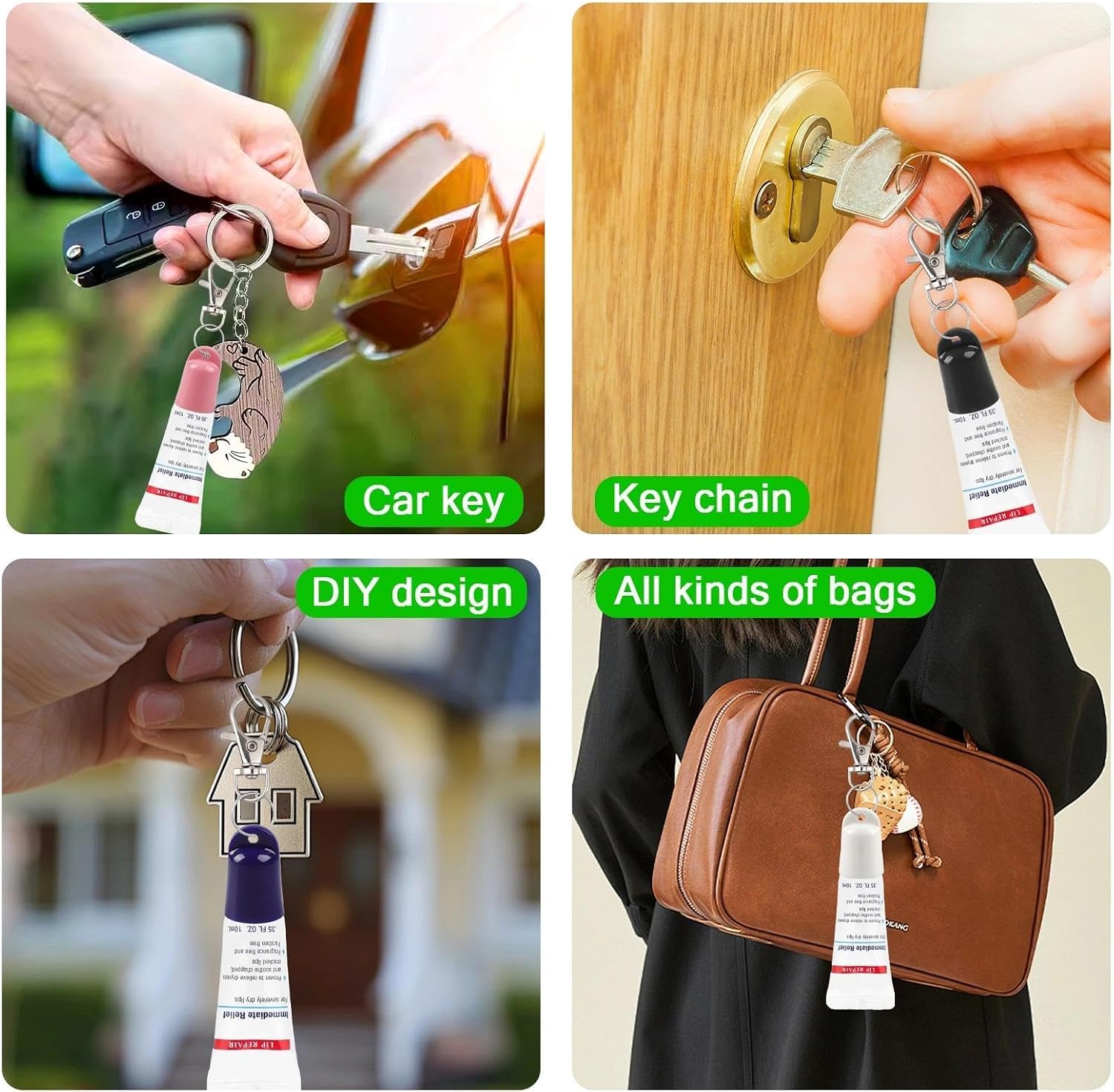 Keychain Cap for Aquaphor, Lip Gloss Keychain Compatible with Aquaphor 0.35 Oz for Women Men Keyring Decoration