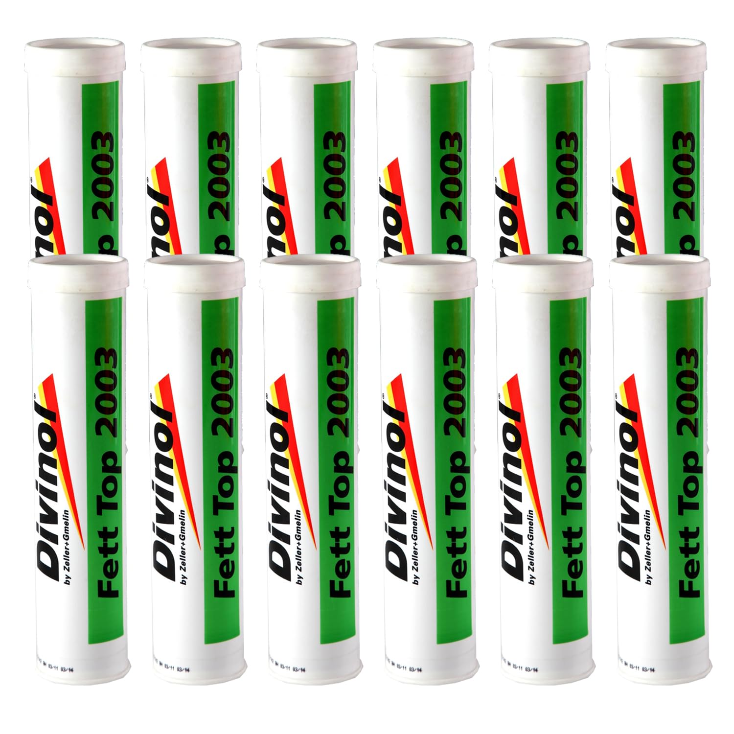 Divinol 23980 400g Kartusche Schmierfett, Universalfett, KFZ-Schmierung, wasserbeständig, teilsynthetisches, wasserabweisendes Langzeitschmierfett mit sehr gutem Haftungsvermögen (12x400g)