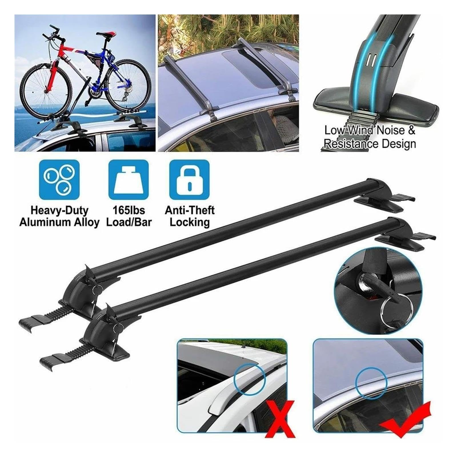 Baca Techo Coche Barra Transversal portaequipajes Techo