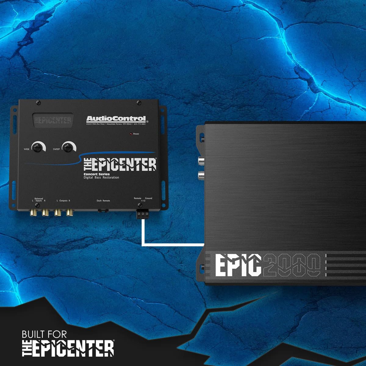 AudioControl EPICENTER Bass Bundle - EPICENTER Bass Restoration Processor (Black) + EPIC750 Monoblock 750W Car Audio Subwoofer Amplifier + Stinger 2-Channel 3 FT 6000 Series RCA Interconnect Cable