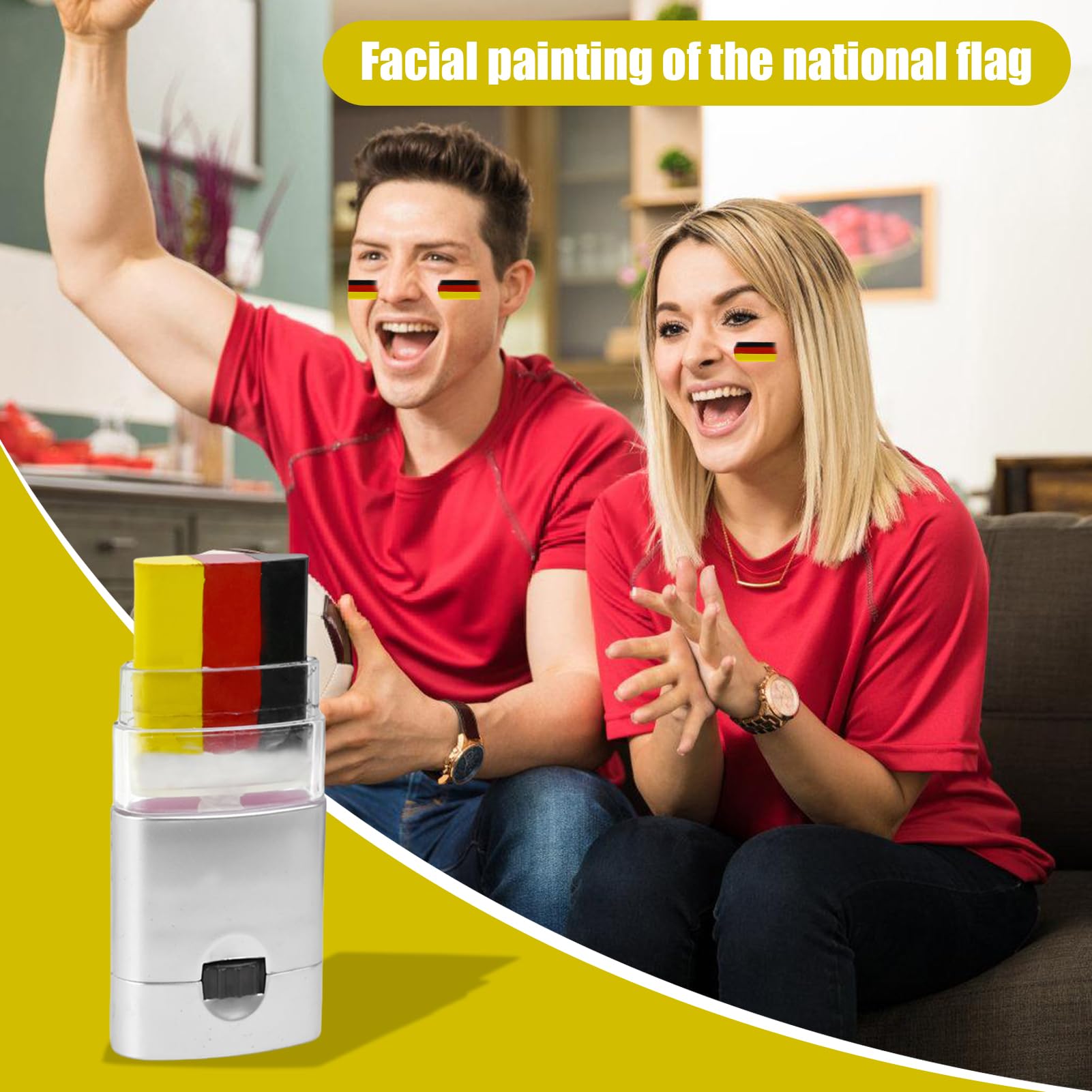 Crayon De Maquillage Stick Tricolore Bleu Blanc Rouge Pour Les Fêtes Football Championnat Europe 2025