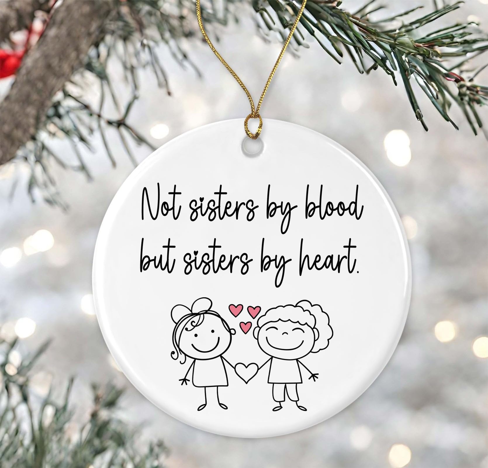 Not Sisters by Blood But Sisters by Heart - Décoration touchante célébrant les vraies amies