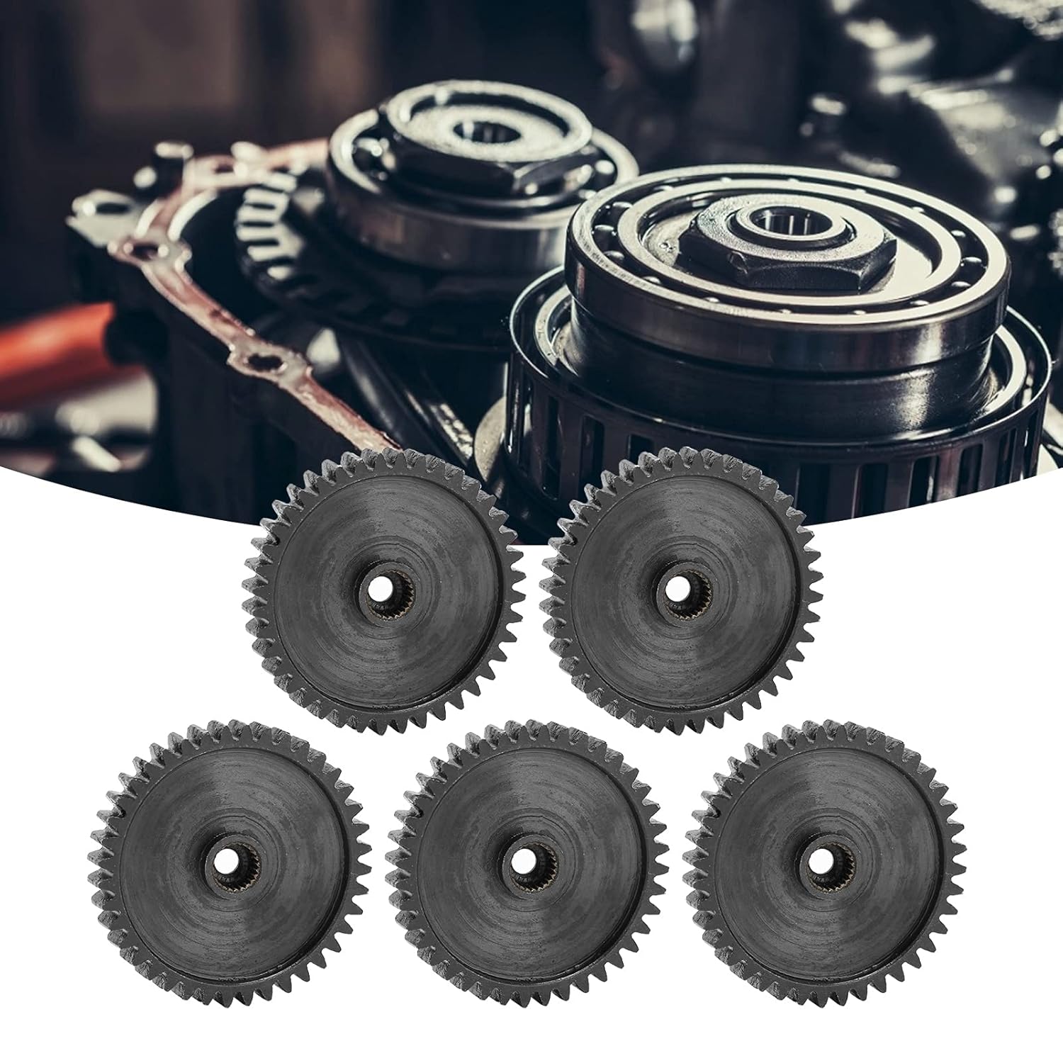 5 個サーボ平歯車鋼、24 歯スプラインギア、モジュール 08.、機械用工業用平歯車、光沢のある強度鋼、08. Mod ギアと互換性