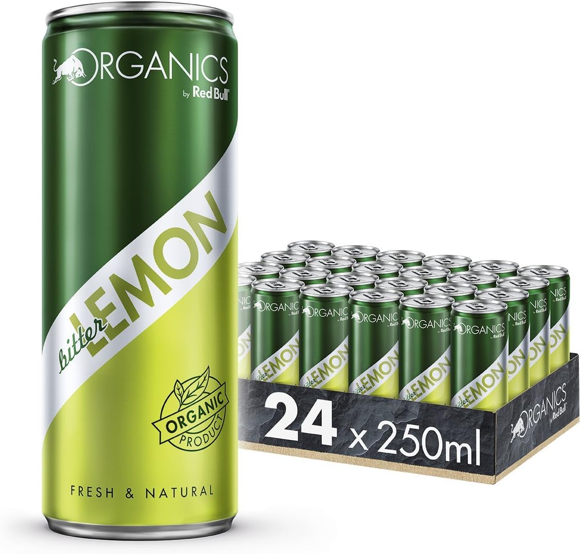 Organics by Red Bull Bitter Lemon 24 Pack of 250 ml, Organic Drink