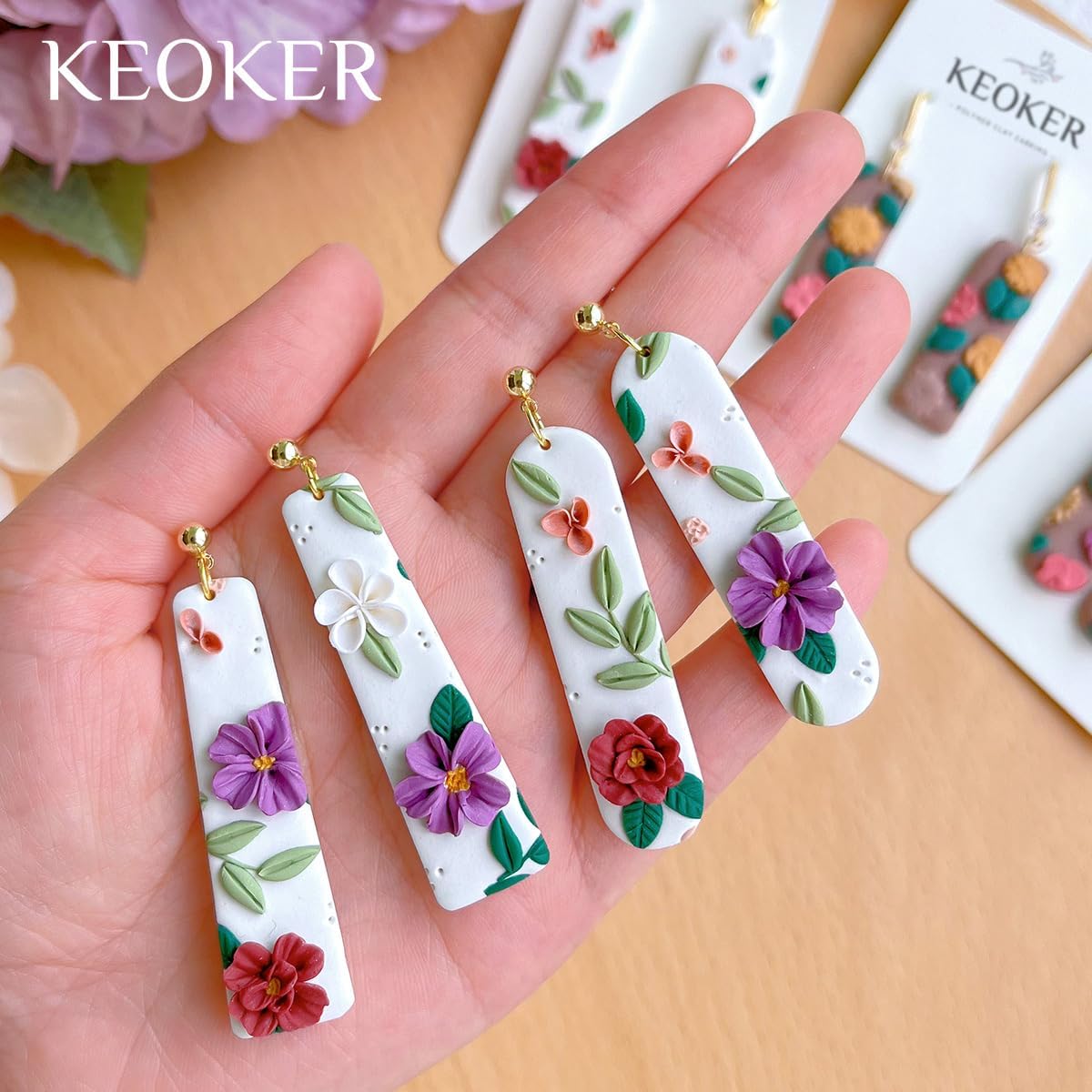 Keoker Polymer Clay Cutters - Long Dangle Shape, Basic, and Earrings Cutters (5PCS B)