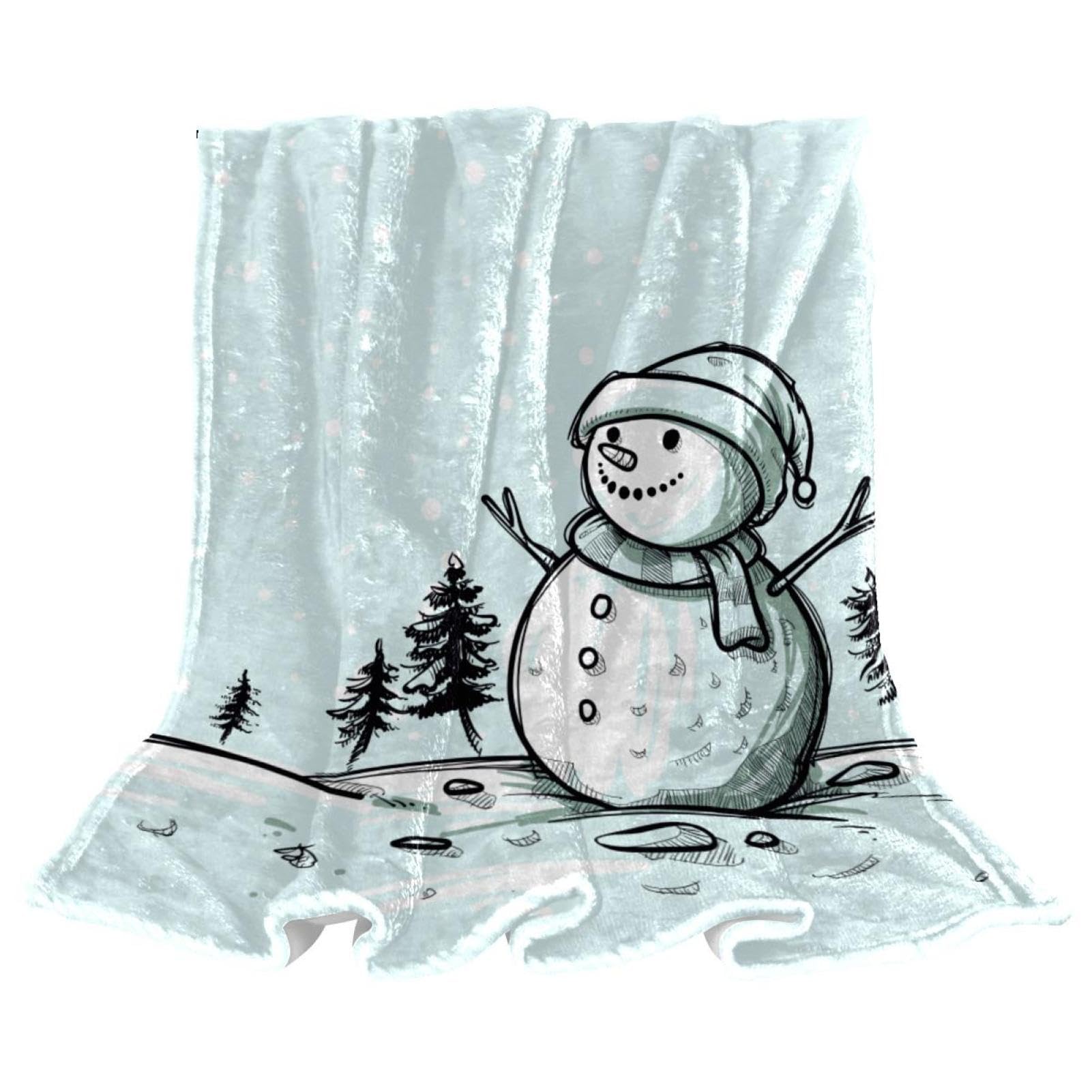 Couverture microfibre bonhomme de neige douce et chaude pour éliminer le froid en hiver