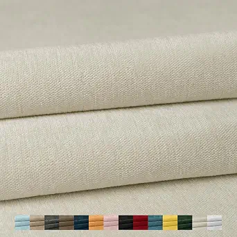 57" Wide Chenille Fabric by the Yard, Cream White