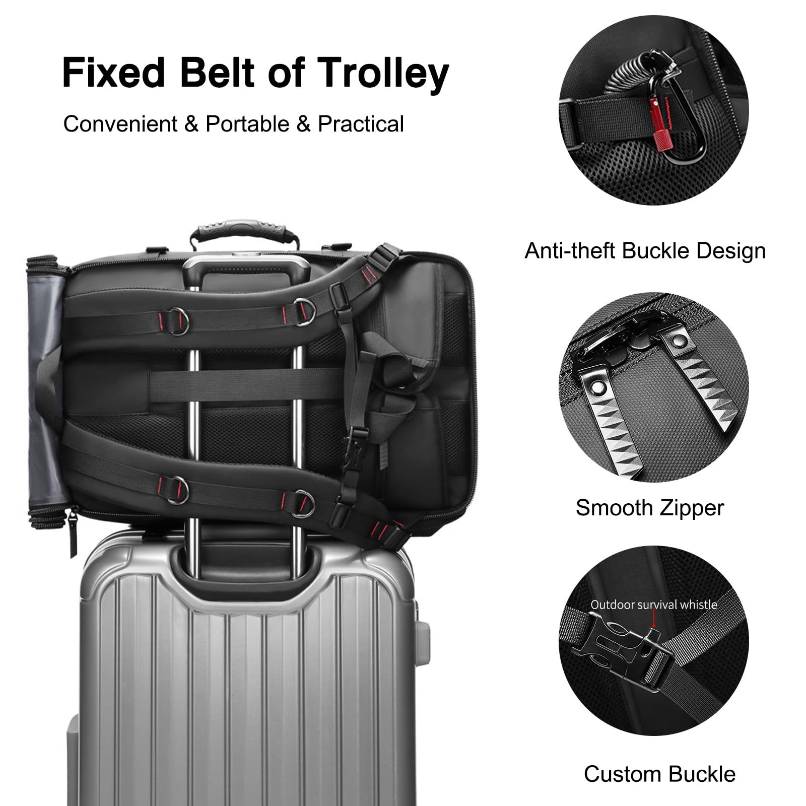 FANDARE Antifurto Zaino PC Portatili Uomo Rolltop Zainetto con scomparto per scarpe Militare Donna Zaini da Escursionismo Zaino con USB Borsa a mano Zaino viaggio Lavoro Borsa a tracolla