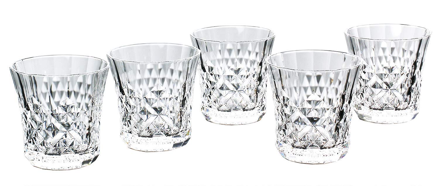 TSG Toyo Sasaki Glass Co Ltd Pyrenees Free Glass Set of 5 G080-T230